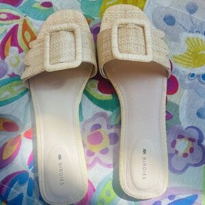 Birdies Kiwi Slide Sandal Wheat Rafia